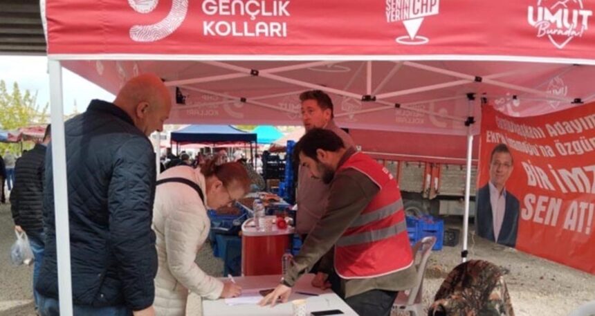 Samsun’da İmamoğlu imzası standına saldırı