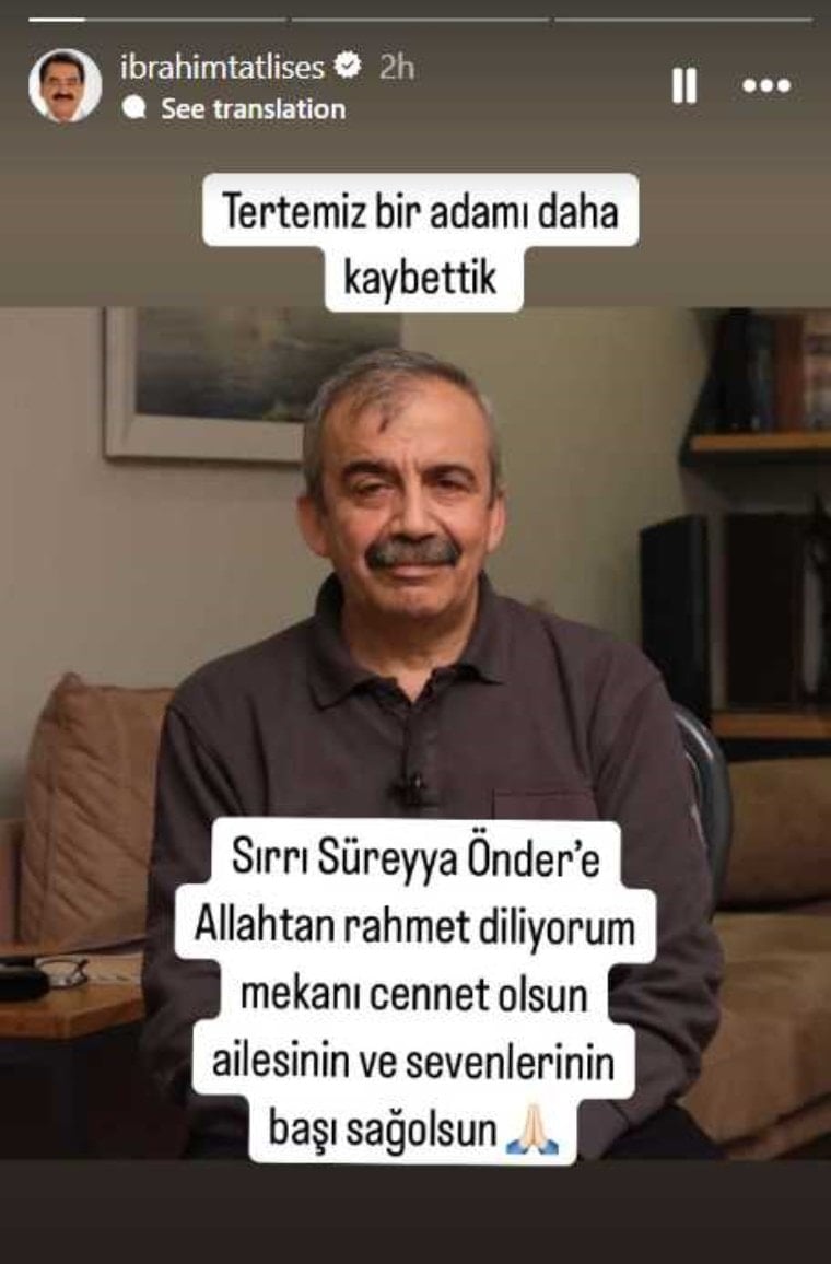 Sanat dünyasından Sırrı Süreyya Önder için taziye mesajları