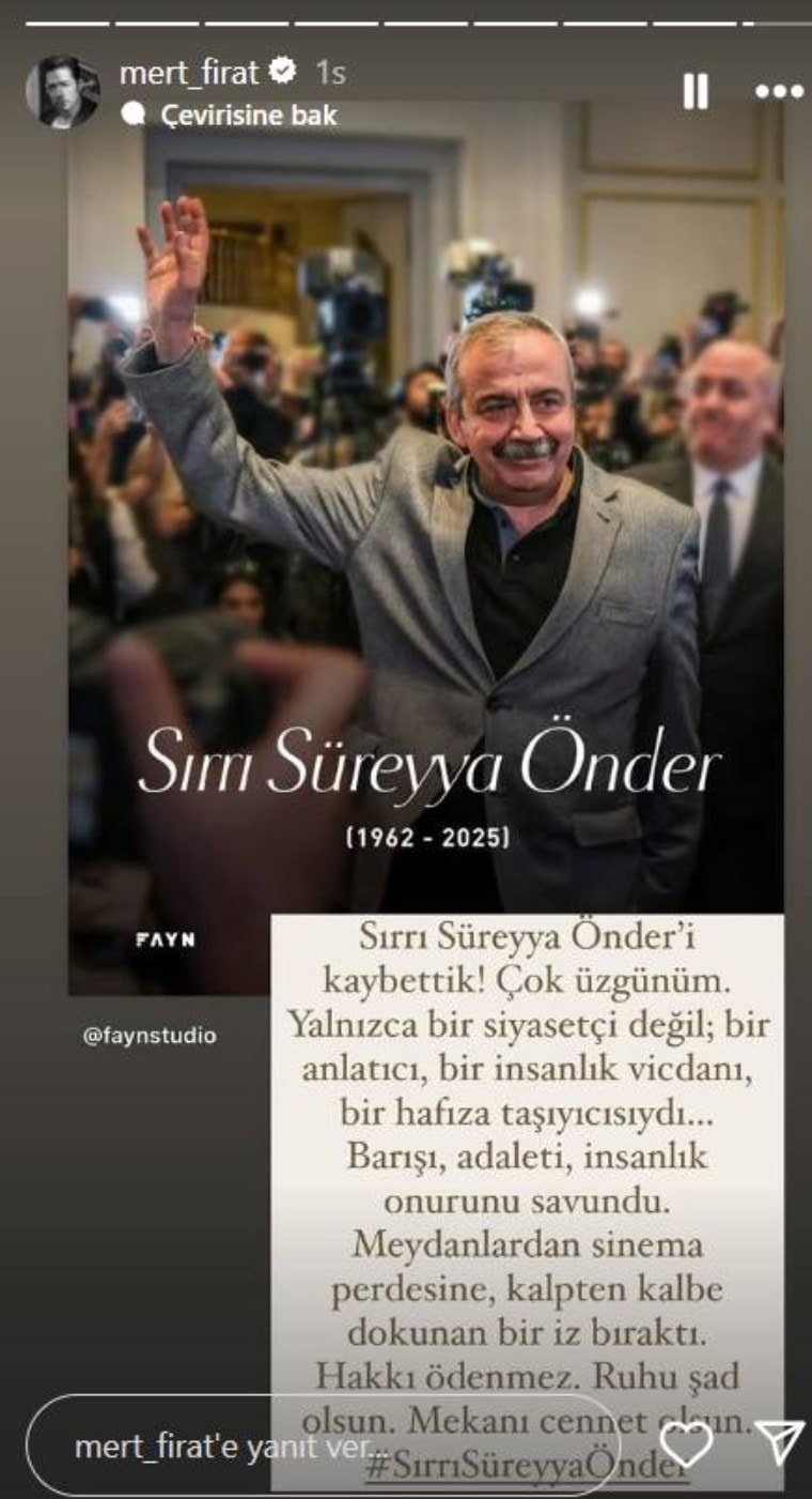 Sanat dünyasından Sırrı Süreyya Önder için taziye mesajları
