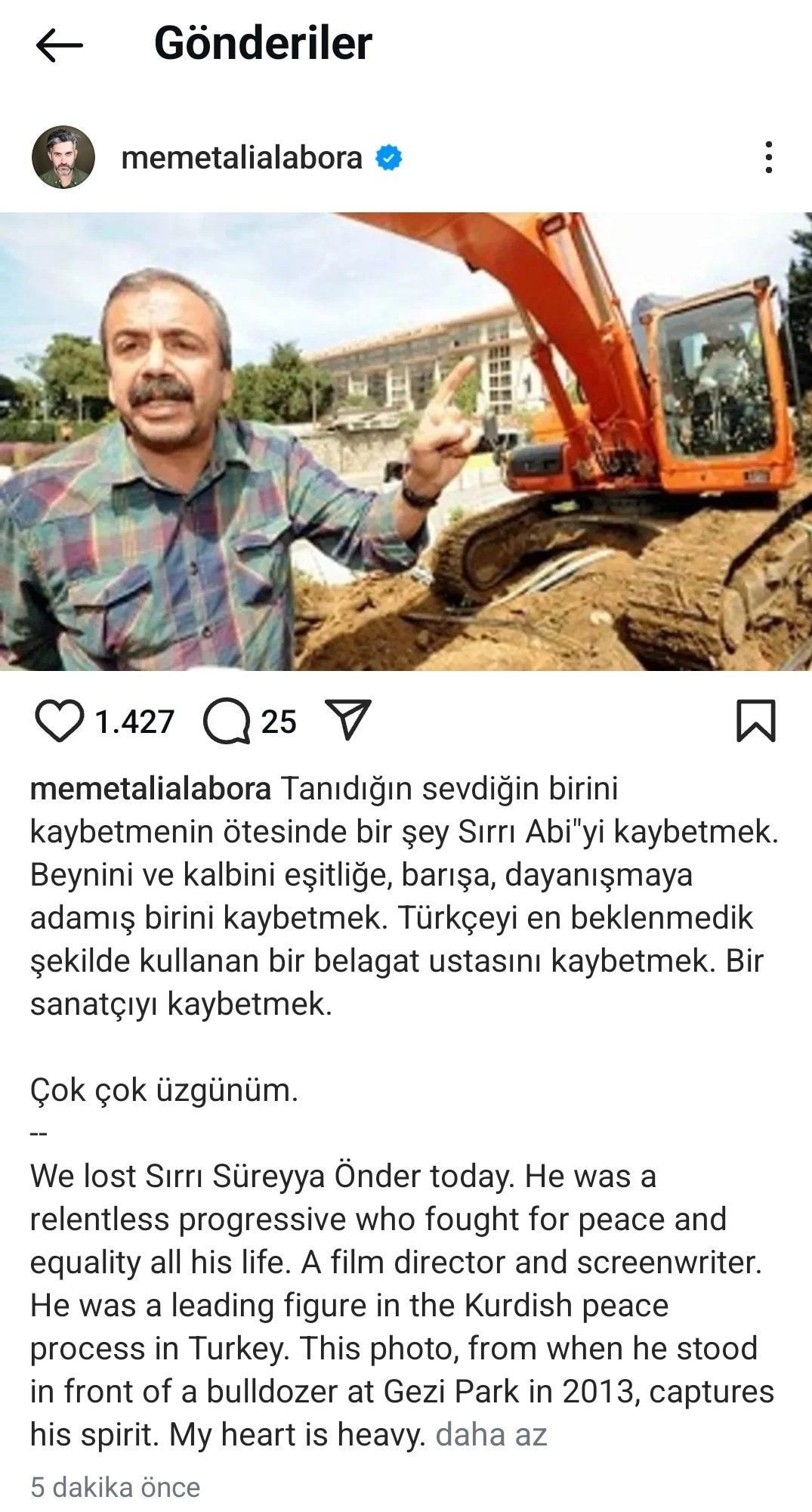 Sanat dünyasından Sırrı Süreyya Önder için taziye mesajları