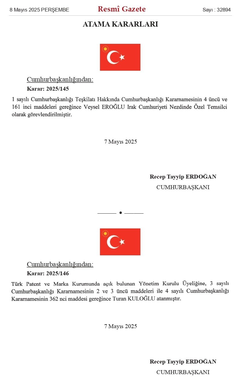 Son dakika... Erdoğan eski yol arkadaşı Veysel Eroğlu'nu Irak'a görevlendirdi