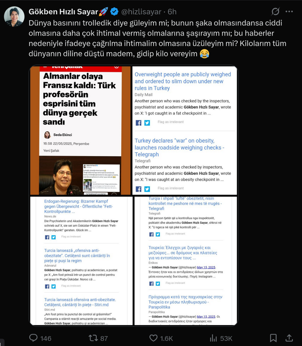 Tek bir şakası, dünya basınını sazan yaptı: Avrupa 'şişman kontrolünü' gerçek sandı
