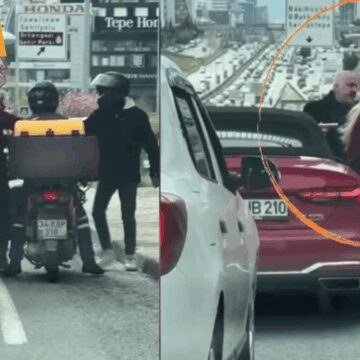 Trafik dehşet: Tartıştığı motokuryeye silah çekti