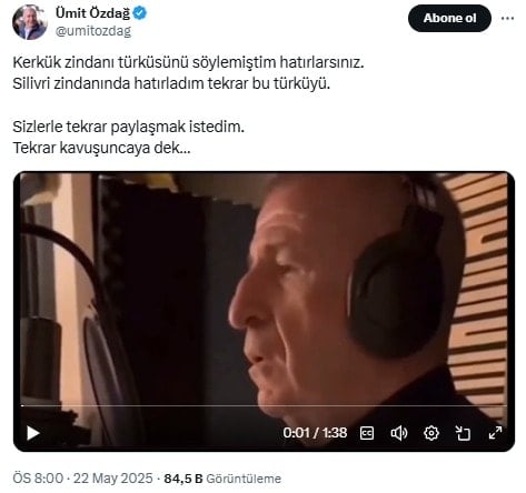 Ümit Özdağ Kerkük Türküsünü söylediği anları paylaştı