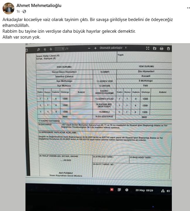 Volkan Konak'a 'geberdi' diyen Çatalca Müftüsü şimdi de Kocaeli’ni karıştırdı!