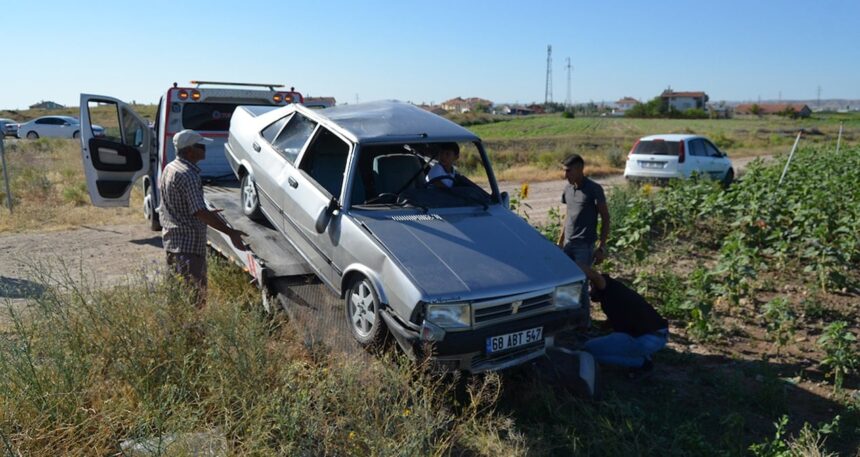 Aksaray’da otomobil takla attı; 1’i bebek 3 yaralı