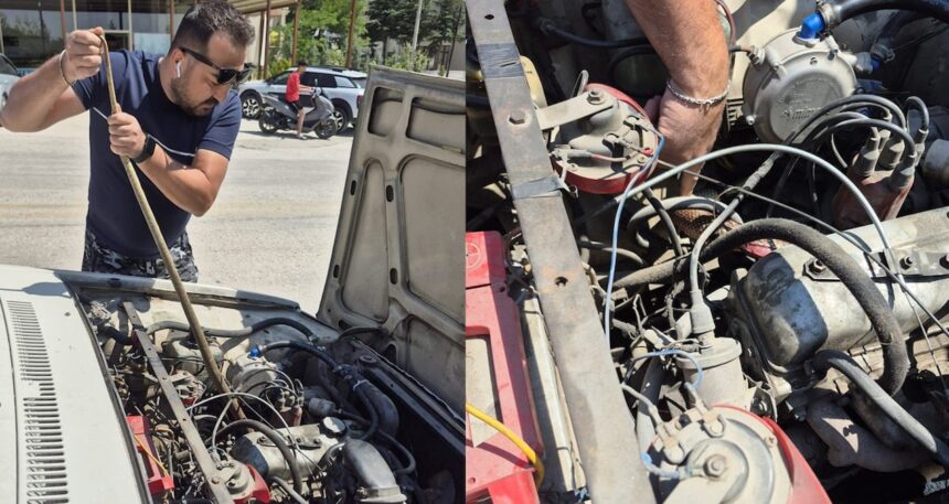 Aracının motoruna baktı, hayatının şokunu yaşadı
