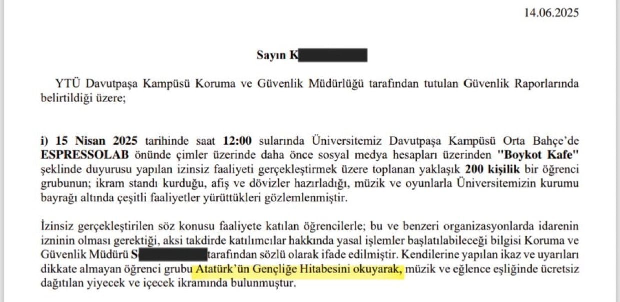 Atatürk'ün Gençliğe Hitabe'sini okumak suç sayıldı! Öğrencilere soruşturma açıldı