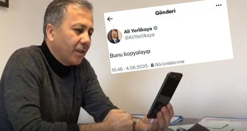 Bakan Yerlikaya yanlış kişiye tweet attı!