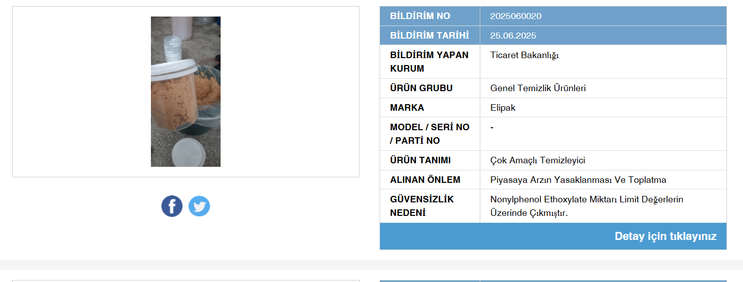 Bakanlık satışını yasakladı: Temizlik ürünü raflardan toplatılıyor