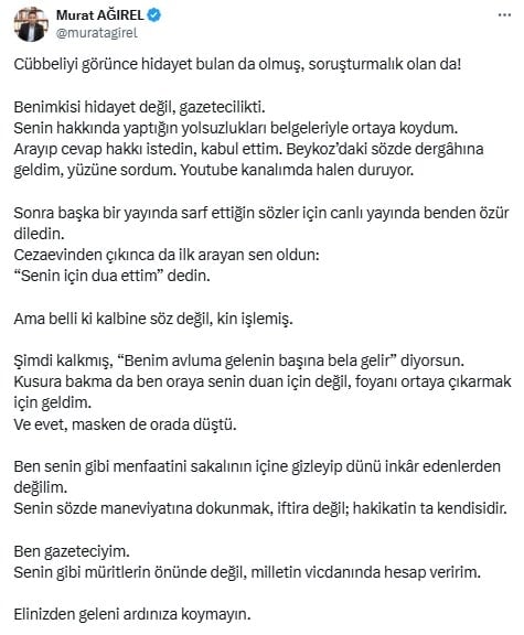 Cübbeli Ahmet'ten tartışma yaratan Fatih Altaylı açıklaması