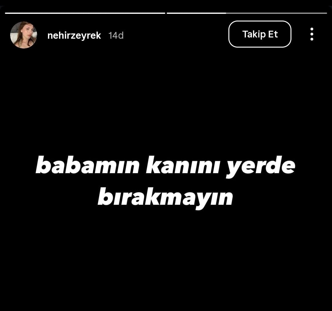 Ferdi Zeyrek'in kızından dikkat çeken çıkış