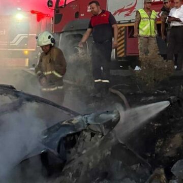 Kayaya çarpıp alev alan otomobilin sürücüsü öldü