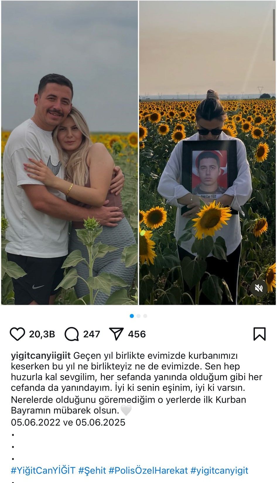 Kazada şehit olan polisin eşinden duygusal paylaşım 1 Kazada şehit olan polisin eşinden duygusal paylaşım