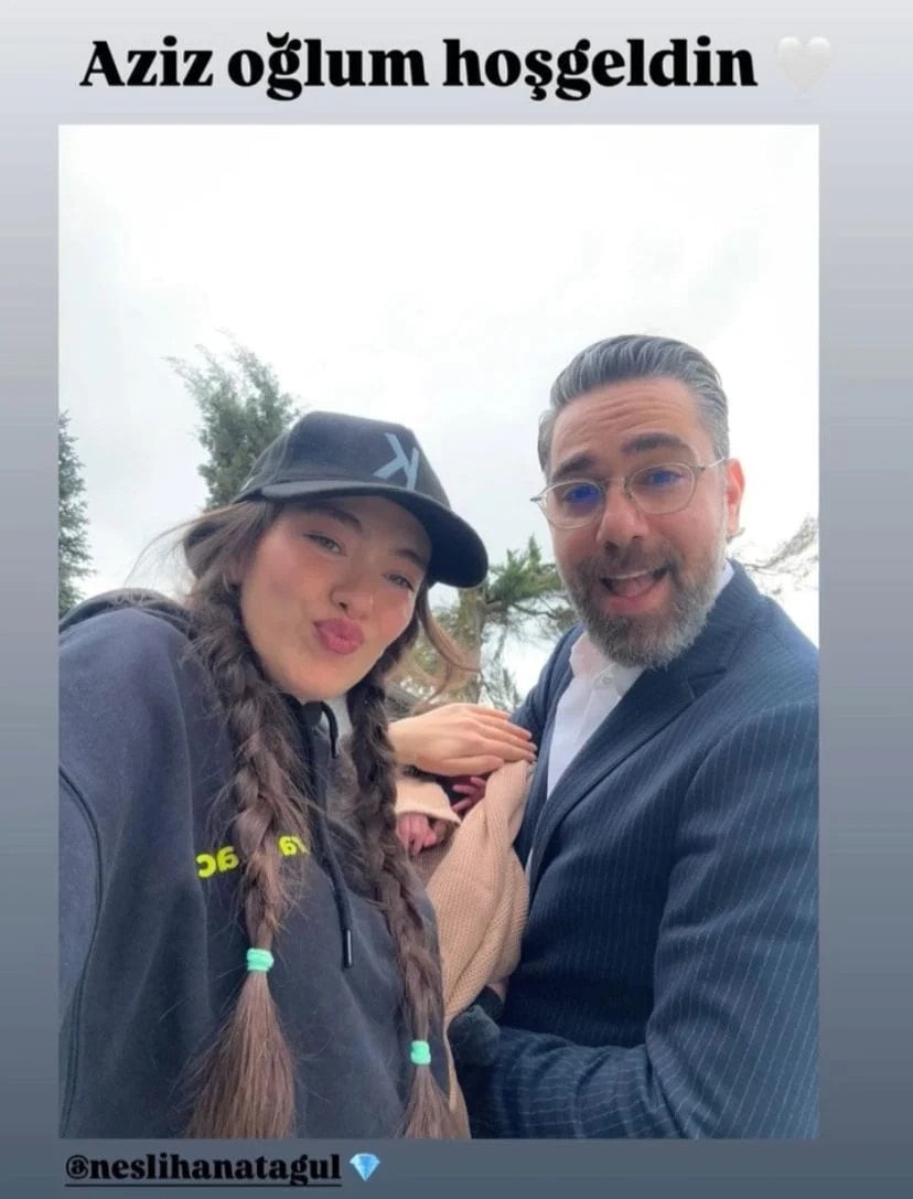Neslihan Atagül, oğlu Aziz'i paylaştı
