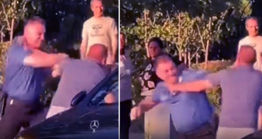 Polis ile iş insanı yumruk yumruğa kavga etti