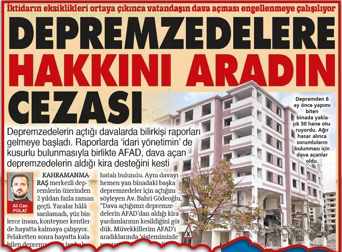 SÖZCÜ yazdı AFAD geri adım attı 1 SÖZCÜ yazdı AFAD geri adım attı
