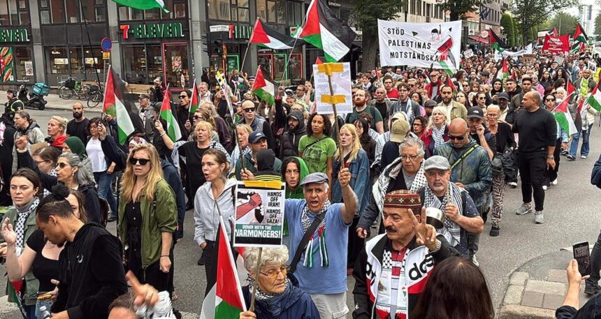 Stockholm’de Gazze protestosu
