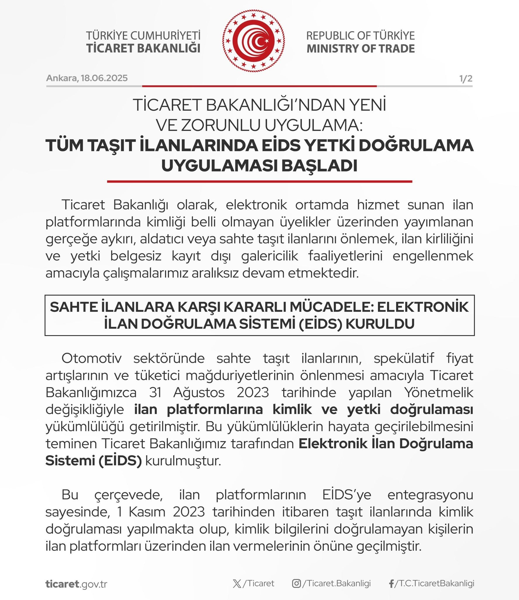 Taşıt ilanlarında yeni dönem başladı! Artık herkes ilan veremeyecek
