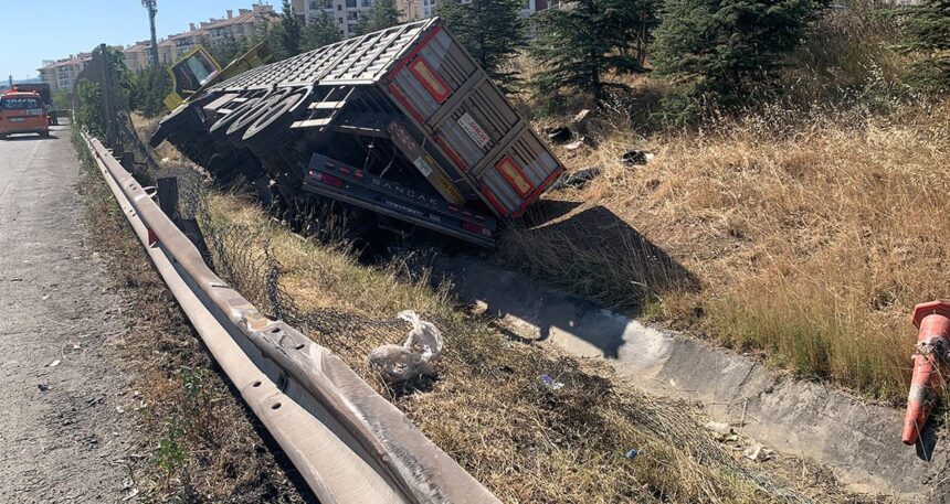 TIR, su kanalına devrildi