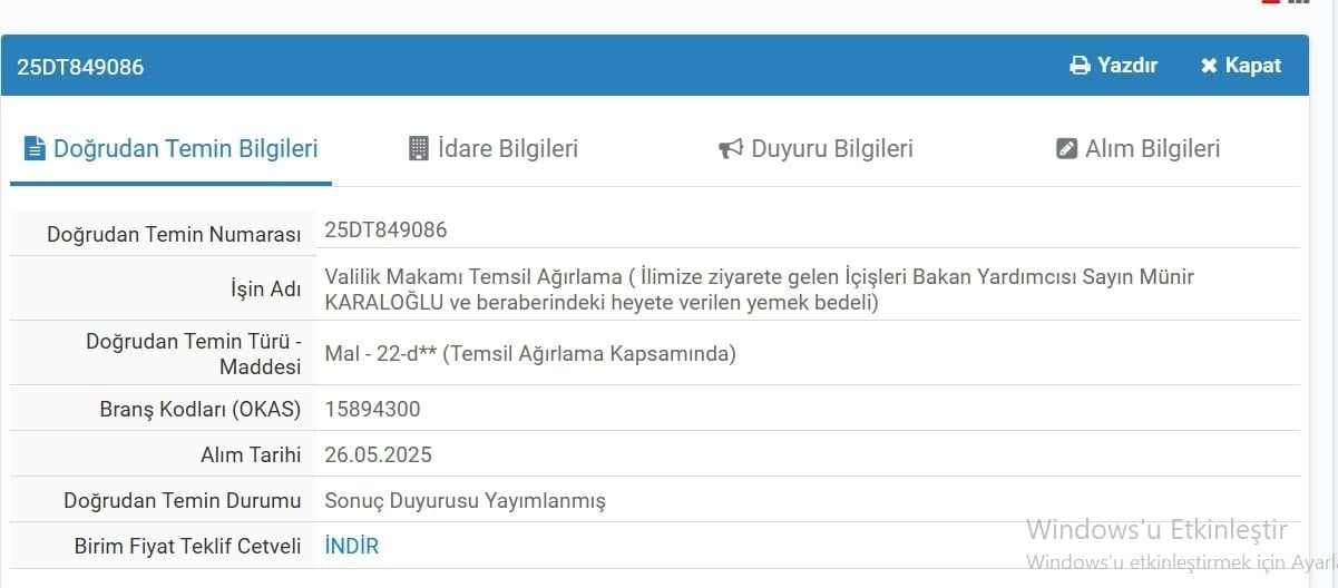 Valilik bütçesiyle ziyafet çektiler