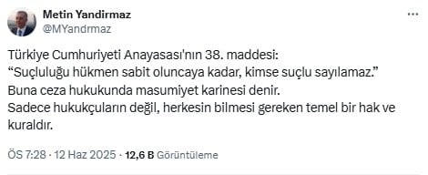 Yargıtay üyesinden dikkat çeken paylaşım