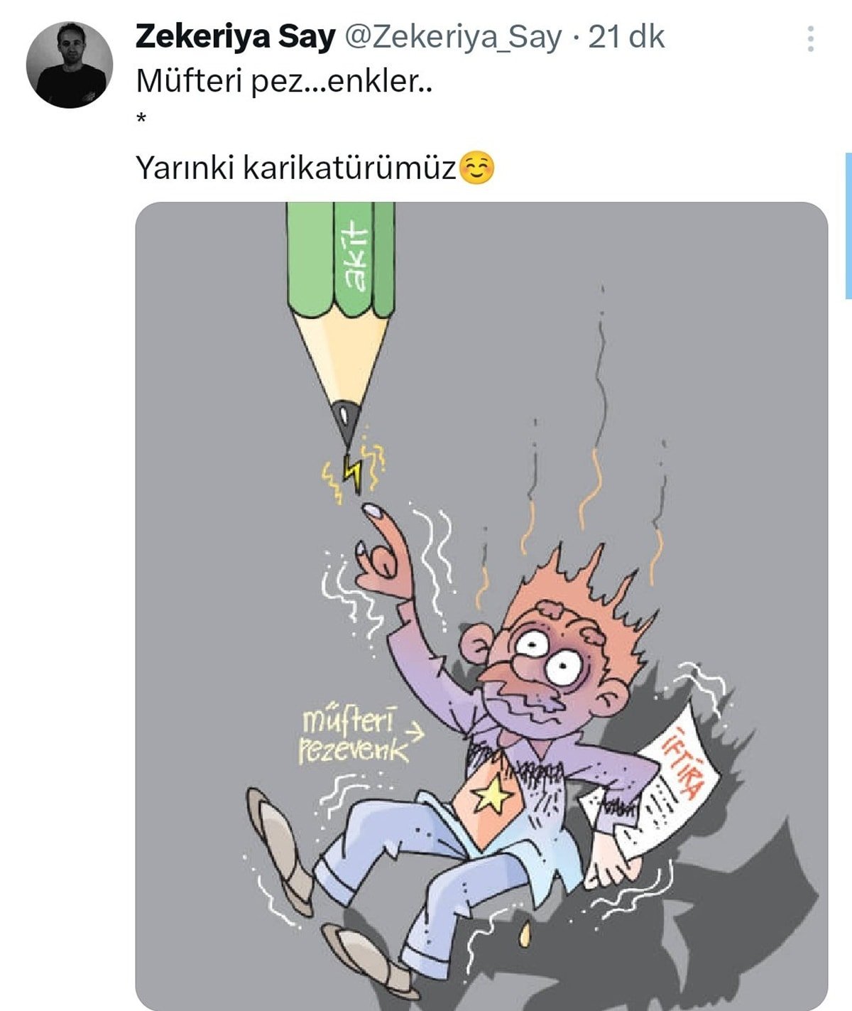 Yeni Akit'ten Ferdi Zeyrek'in vefatı sonrası tepki çeken bir paylaşım daha