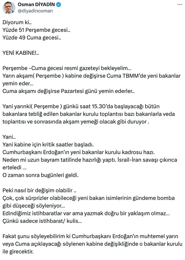 Ankara kulislerini hareketlendiren iddia... Erdoğan'dan bakanlara veda yemeği