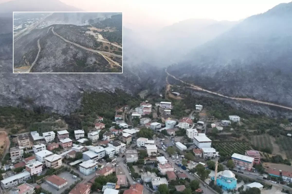 Bursa'da felaketin fotoğrafı... Alevler tam evlerin dibine böyle sokulmuş