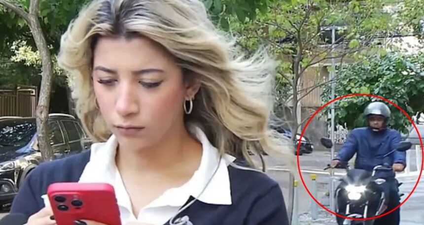 Canlı yayına girerken gaspçının hedefi oldu