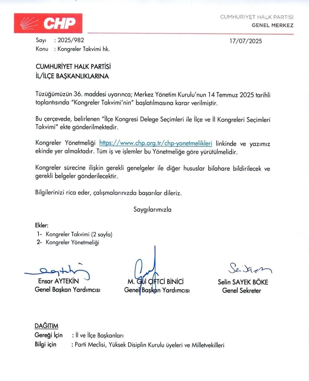 CHP'de olağan kongre süreci başladı