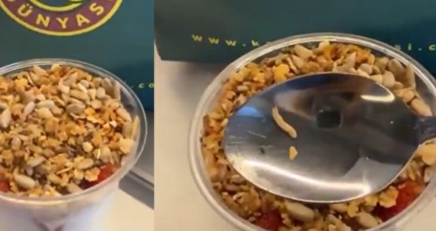 Dev kahve zincirinde ‘kurt’ skandalı! Granola yerken fark etti