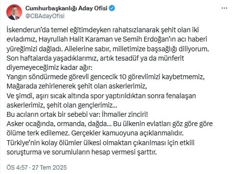 Ekrem İmamoğlu'ndan kritik açıklama! 'Gerçekler kamuoyuna açıklanmalıdır'