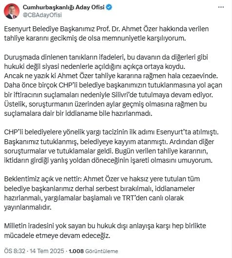 Ekrem İmamoğlu'ndan TRT çıkışı