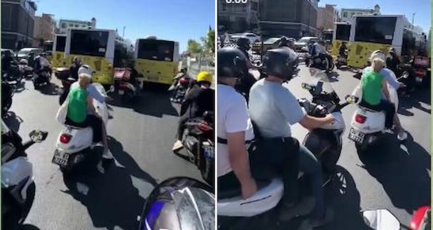 Hindistan değil Türkiye: İstanbul trafiğinde motosiklet yoğunluğu böyle görüntülendi