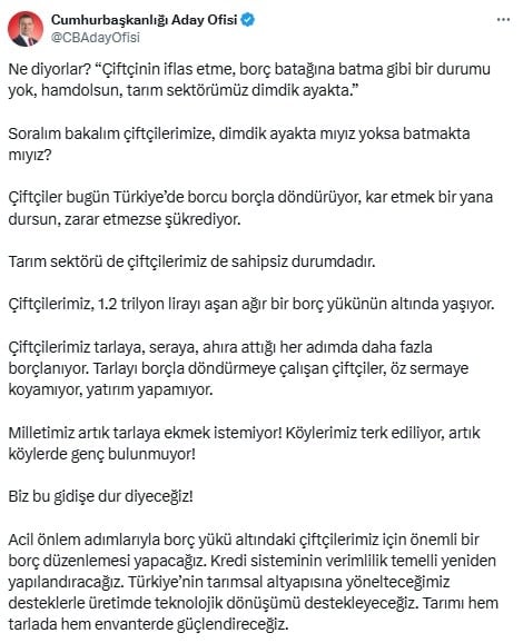 İmamoğlu'ndan çiftçilere özel mesaj: 'Bu gidişe dur diyeceğiz!'