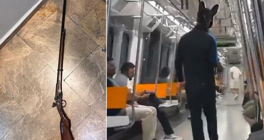 İstanbul’da metroda panik anları! Elinde tüfekle vagonların arasında gezdi