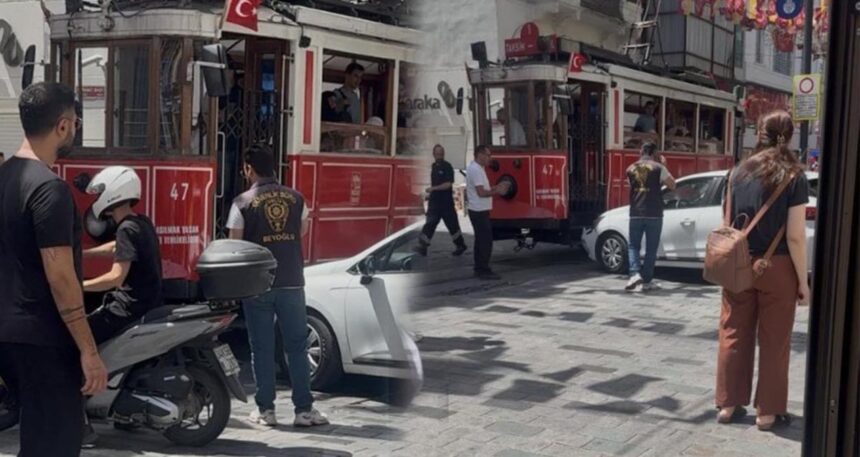 İstiklal Caddesi’nde korkutan kaza! Fren yerine gaza bastı