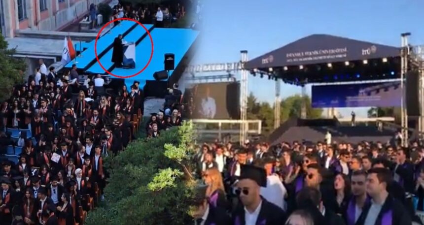 İTÜ mezuniyetinde öğrenciler rektöre sırtını döndü!