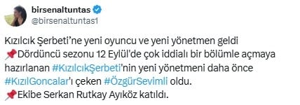 Kızılcık Şerbeti'nin yeni sezon tarihi belli oldu! Oyuncu kadrosu değişti