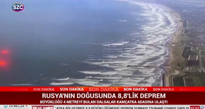 Rusya’daki 8.8’lik depremden sonra 4 metre yüksekliğinde tsunami dalgaları