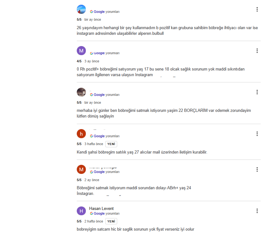 Türk Böbrek Vakfı'nın Google hesabının altında böbrek pazarı!