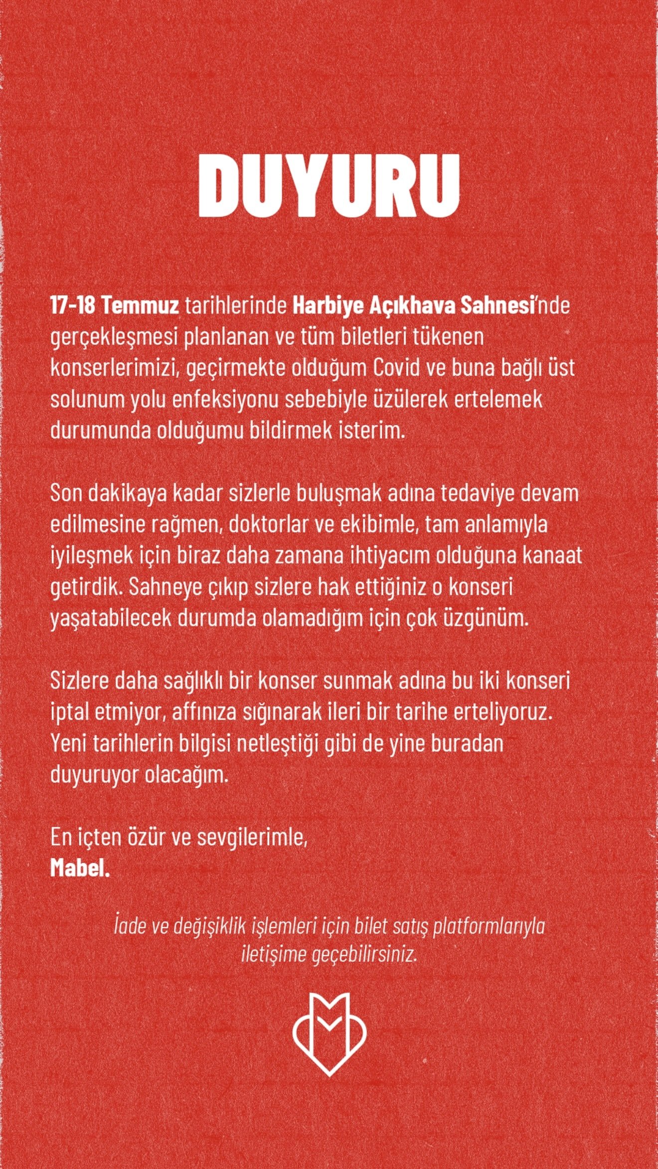 Ünlü sanatçı Covid'e yakalandı, konserlerini erteledi