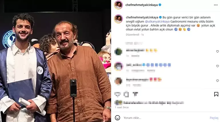 Ünlü şefin gurur günü: 'Yolun açık olsun evlat'