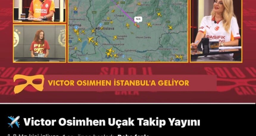 Victor Osimhen çılgınlığı! Uçak yayını milyonlar kişi izliyor