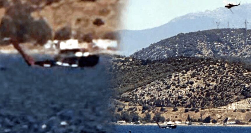 Yangın söndürme helikopteri denize acil iniş yaptı