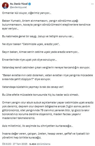 Yangınlarla ilgili açıklamaları tepki çeken bakana yanıt: 'Vatandaşa küstahlık yapmayı bırak da cevap ver'