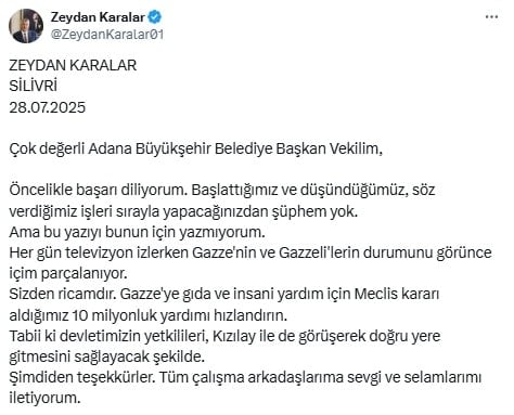 Zeydan Karalar'dan Gazze çağrısı