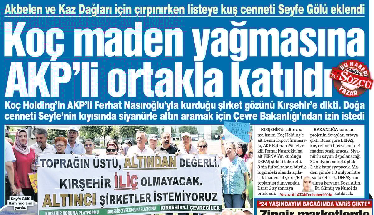 Altın dışarıya gidecek zehri bize kalacak
