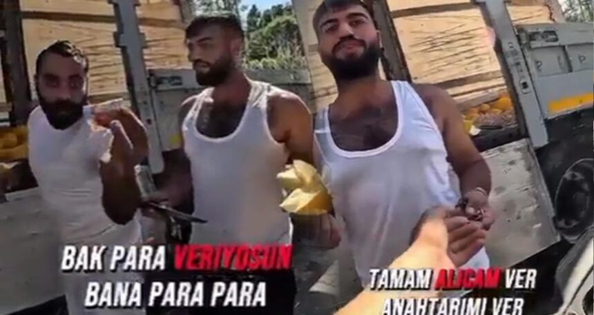 Anahtarını alıp kavun satmaya çalıştılar! O anlar sosyal medyada gündem oldu